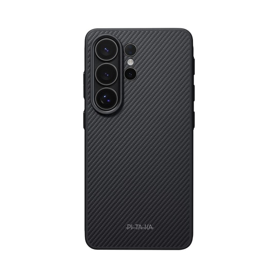 Galaxy S26 Ultra Kılıf M-safe Şarj Özellikli 600D Aramid Fiber Pitaka Cairn Serisi Black-Grey Twill Kapak