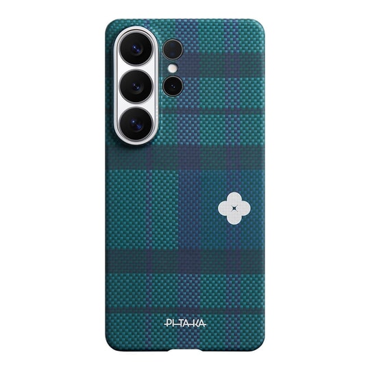Galaxy S26 Ultra Kılıf M-safe Şarj Özellikli Aramid Fiber Pitaka Flora in Grid Serisi Kapak