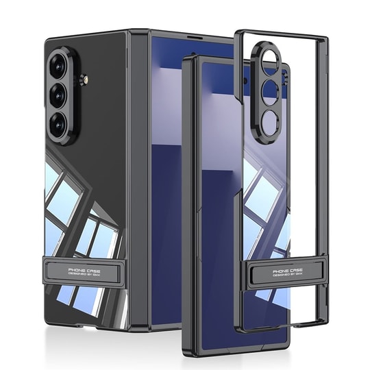 Galaxy Z Fold 7 Kılıf Kamera Korumalı Şeffaf Tasarımlı Zore Lego Standlı Kapak