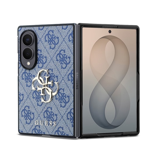 Galaxy Z Fold 8 Kılıf Guess Orjinal Lisanslı 4G Desenli Metal Büyük 4G ve Yazı Logolu Kapak