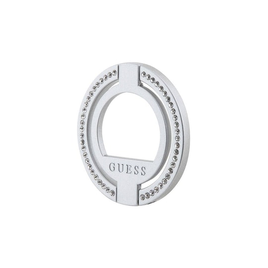 Guess Orjinal Lisanslı M-safe Şarj Özellikli Yazı Logolu Taşlı Yüzüklü Magnetik Stand