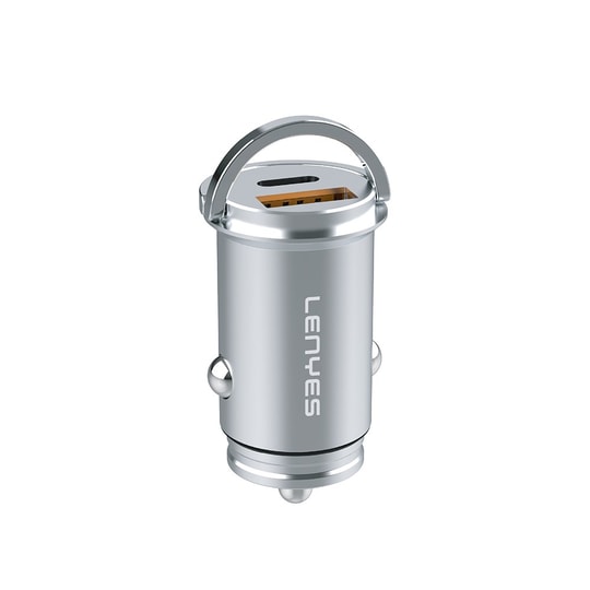 Lenyes CA60 Hızlı Şarj Özellikli Dual Type-C + USB-A Portlu Mini Araç Şarj Aleti PD 45W
