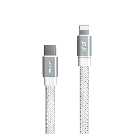 Lenyes LC538 Type-C to Lightning Hızlı Şarj Özellikli 48D Aramid Fiber Örgü Tasarımlı Data ve Şarj Kablosu 27W 1M