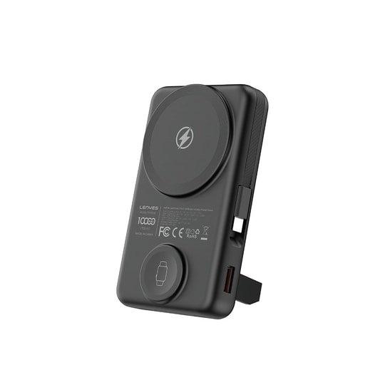 Lenyes PW1003D 22.5W Dijital LED Ekranlı Akıllı Saat Kablosuz Şarj Özellikli Standlı Wireless Powerbank 15W 10000mAh