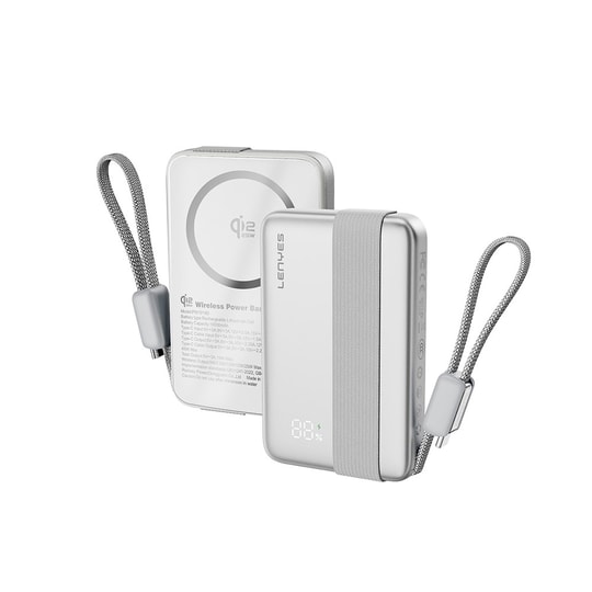 Lenyes PW1019D PD 45W Qi2 Teknolojili Type-C Kablolu Wireless Powerbank 25W 10000mAh