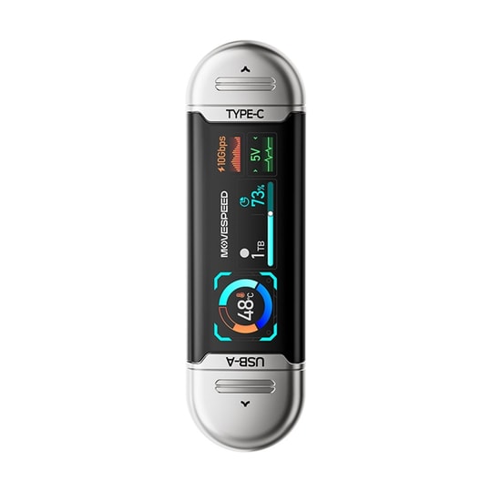 Movespeed MSSU10 LCD Ekranlı 4K ProRes Dual USB-A+Type-C Bağlantılı PSSD Flash Disk 512GB 10Gbps