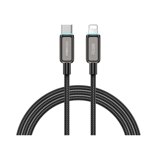 Recci RS42CL Lamp Display Serisi Type-C to Lightning PD 30W Hızlı Şarj Özellikli Data ve Şarj Kablosu 1.5M