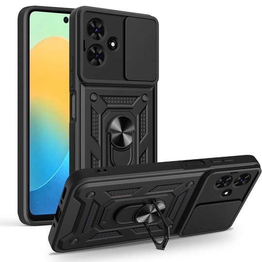 Tecno Spark Go 2 Kılıf Magnetik Standlı Kamera Korumalı Zore Sürgülü Vega Kapak