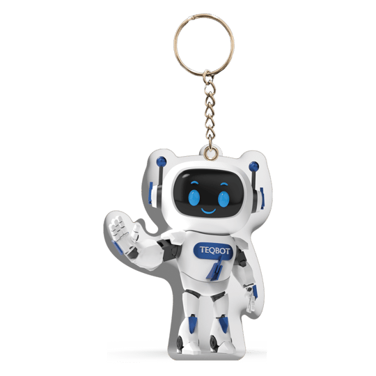 TEQSMA TEQBOT Sevimli Robot Anahtarlık Pufidik Yumuşak Çanta ve Anahtar Aksesuarı