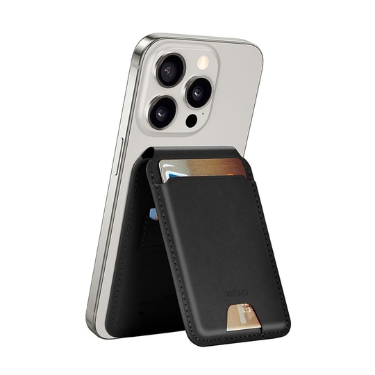Wiwu MW-005 Magnetik Standlı Kartlık Qi Kablosuz Şarj Uyumlu FindMy Özellikli Mag Wallet