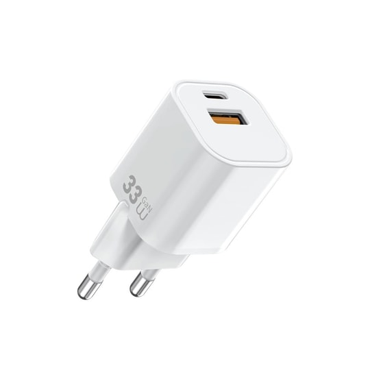 Wiwu Wi-G017 Cube Serisi Type-C PD & USB-A GaN Tech PD Hızlı Şarj Özellikli Mini Şarj Başlığı 33W