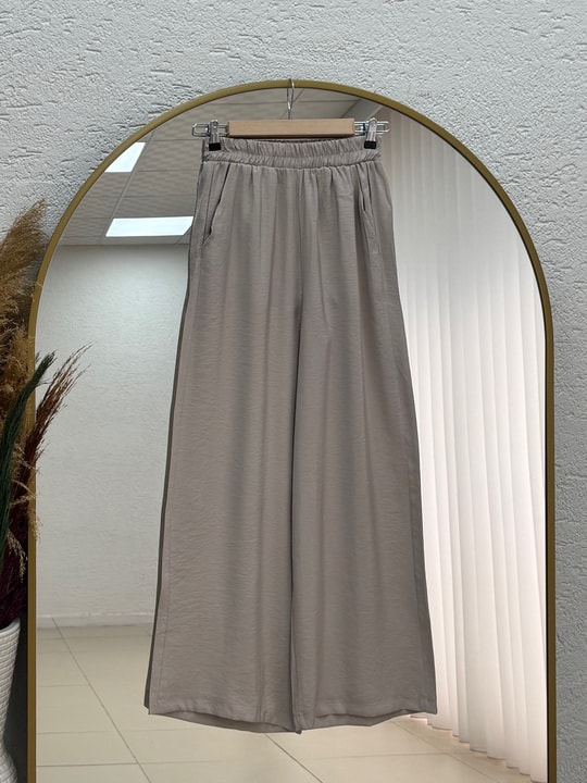 Adanur Pelerinli Tuniği Uzun Pantolonlu Takım-BN4684 Taş