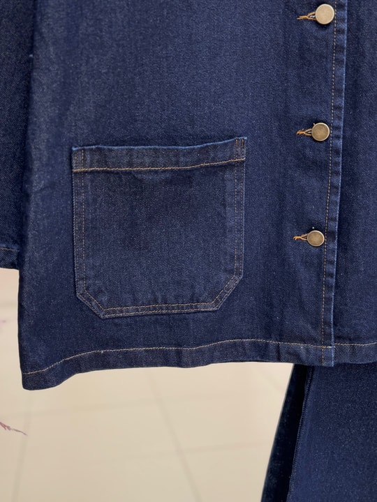 Adelia Çift Cepli Bol Paça Pantolonlu Kot Takım-LS5841 Kot Rengi