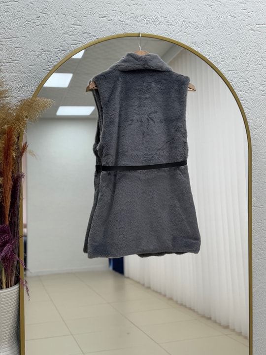 Adira Peluş Yelek-Zİ3139 Antrasit