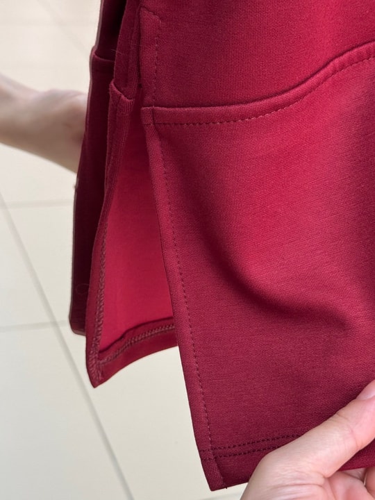Afife Etek Yanı Yırtmaçlı Tunik-MF1934 Bordo