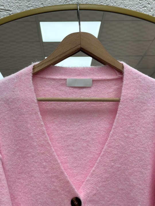 Ahucemal Kolu Ve Altı Dantelli Triko Hırka-KR6090 Pembe