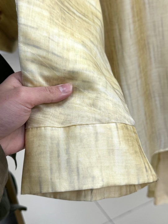 Akibe Kendinden Desenli Vual Pantolonlu Takım-ML2138 Sarı