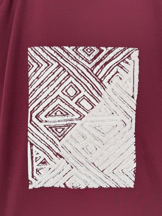 Akınay Baskı Ve Nakışlı Dikiş Detay Sweat-EU2683 Bordo