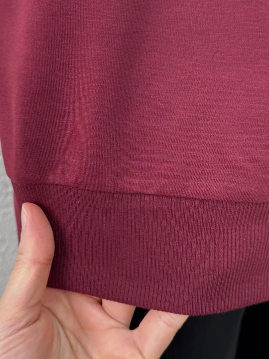 Akınay Baskı Ve Nakışlı Dikiş Detay Sweat-EU2683 Bordo