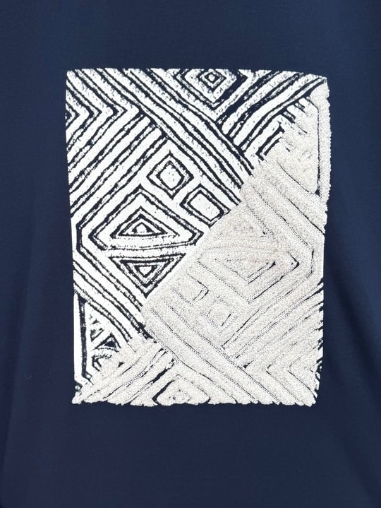 Akınay Baskı Ve Nakışlı Dikiş Detay Sweat-EU2683 Lacivert