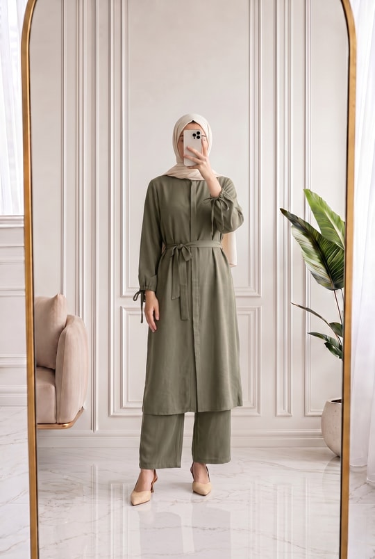 Algın Bilekleri İpli Uzun Pantolonlu Takım-EK592.4 Mint