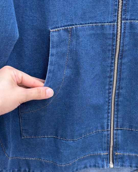 Alizeh Kangru Cepli Kapşonlu Pantolonlu Kot Takım-ML322 Kot Rengi