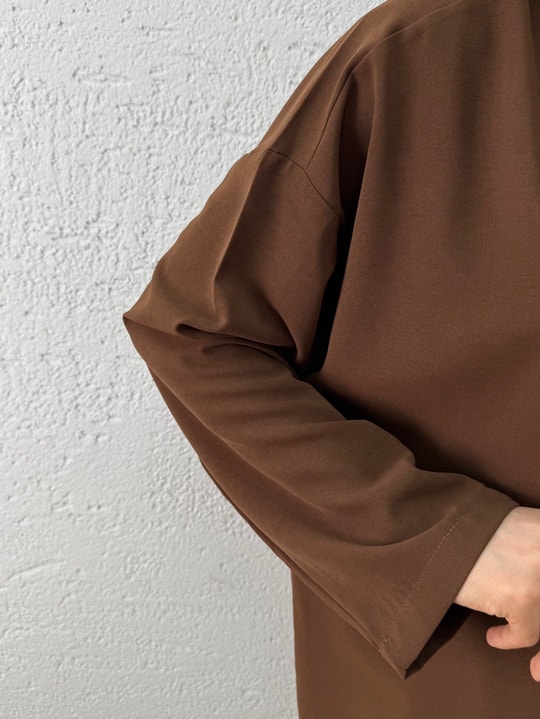 Almila Düğmeli Hırka-BN3541 Kahve