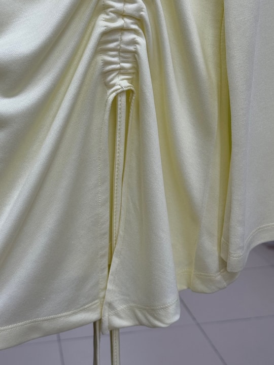 Armina Büzgülü Geniş Kollu Bluz-SS13231 Sarı