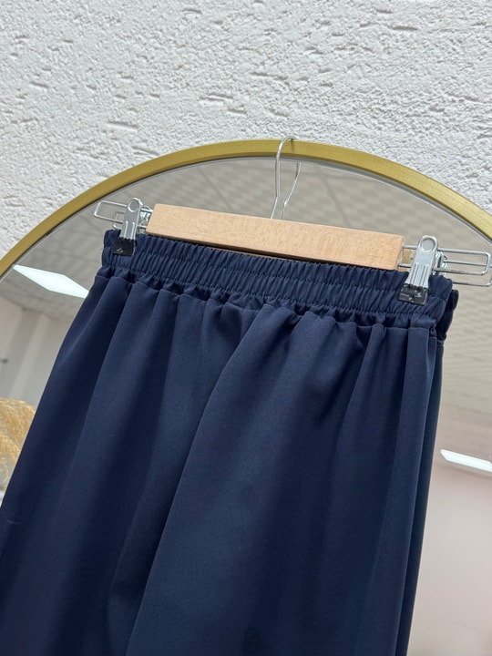 Asu Kuşaklı Bol Paça Pantolon-MT1445 Lacivert