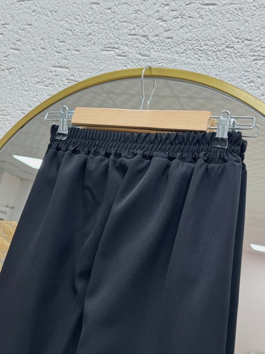 Asu Kuşaklı Bol Paça Pantolon-MT1445 Siyah