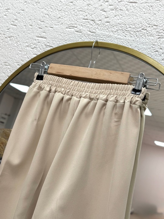 Asu Kuşaklı Bol Paça Pantolon-MT1445 Taş