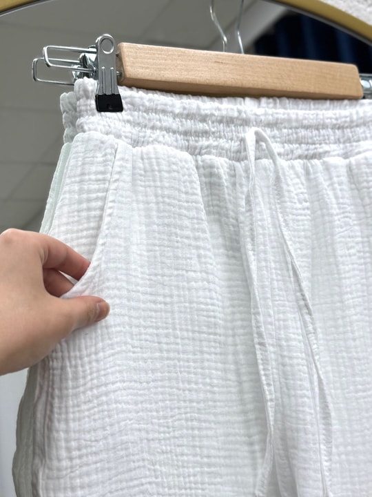 Aybanu Müslin Pantolon-MT523 Beyaz