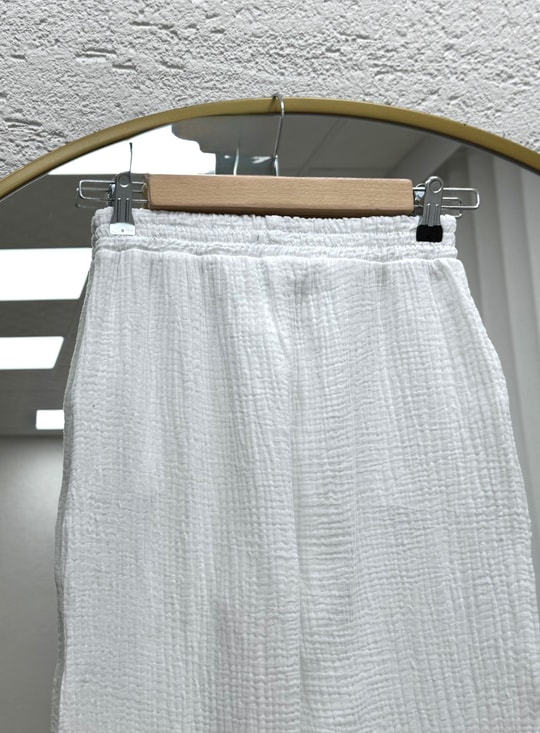 Aybanu Müslin Pantolon-MT523 Beyaz