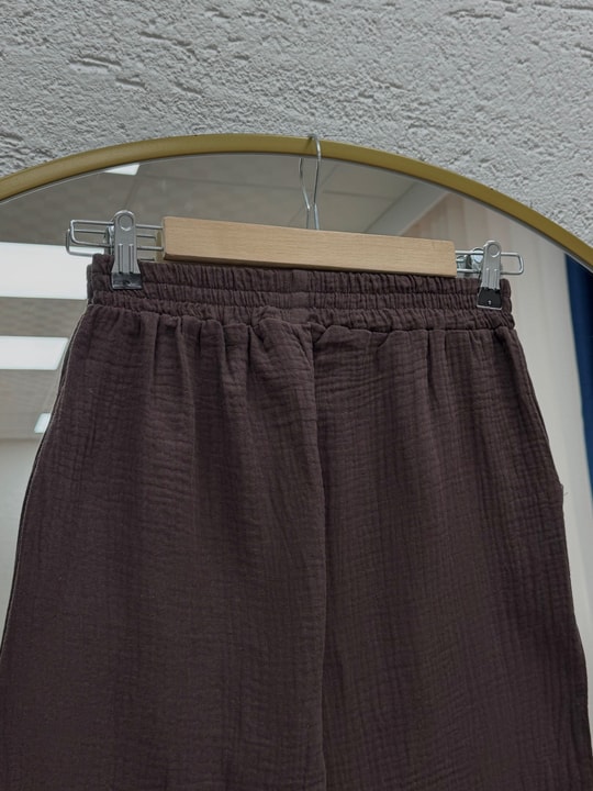 Aybanu Müslin Pantolon-MT523 Kahve