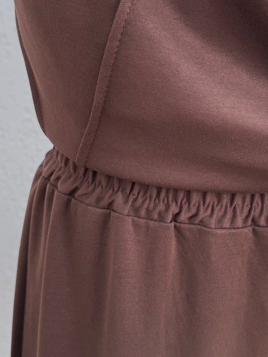 Aygen Önü Dikiş Detaylı Yanı Düğmeli Pantolonlu Takım-MF1890 Kahve