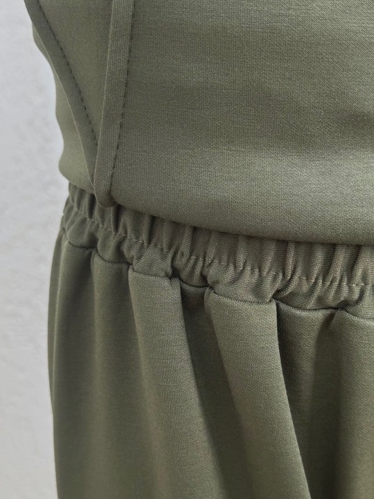 Aygen Önü Dikiş Detaylı Yanı Düğmeli Pantolonlu Takım-MF1890 Haki