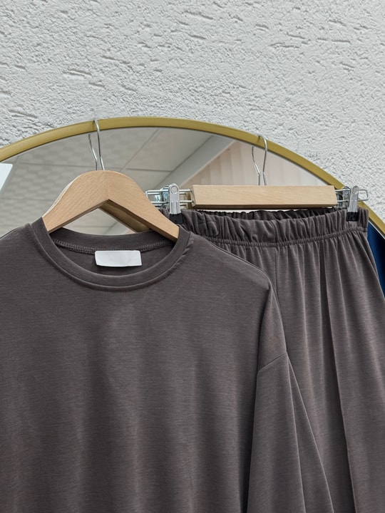 Aygün Altı Bağcıklı Pantolonlu Pike Takım-NL569.1 Kahve