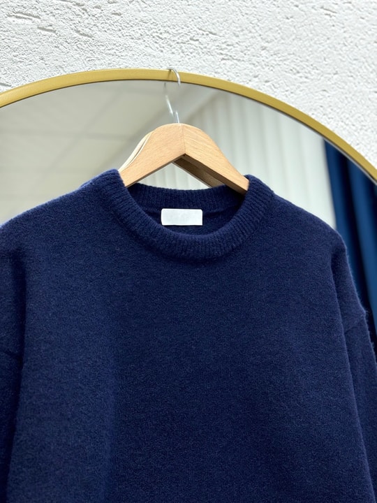 Aylin Bisiklet Yaka Altı Lastikli Oversize Kazak-Zİ7035 Lacivert