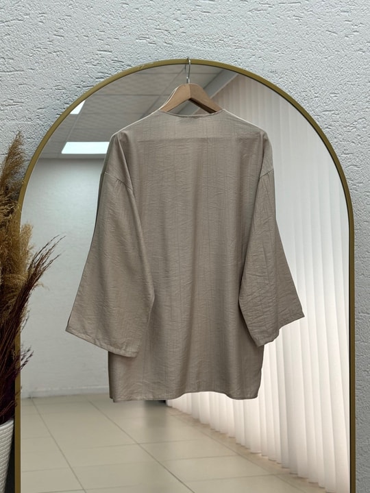 Ayşah Yan Bağlamalı Çilek Tunik-AS5991 Taş