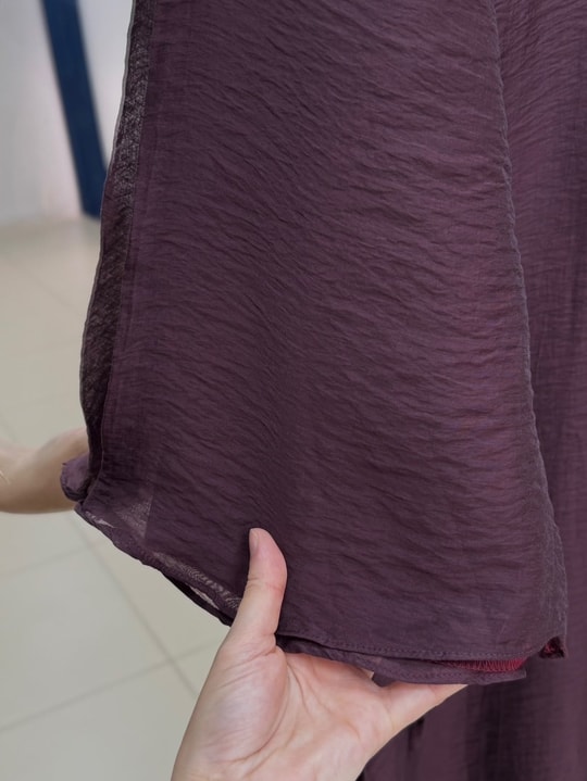 Ayser Beli Sıkmalı Tül Elbise-EK891 Mürdüm