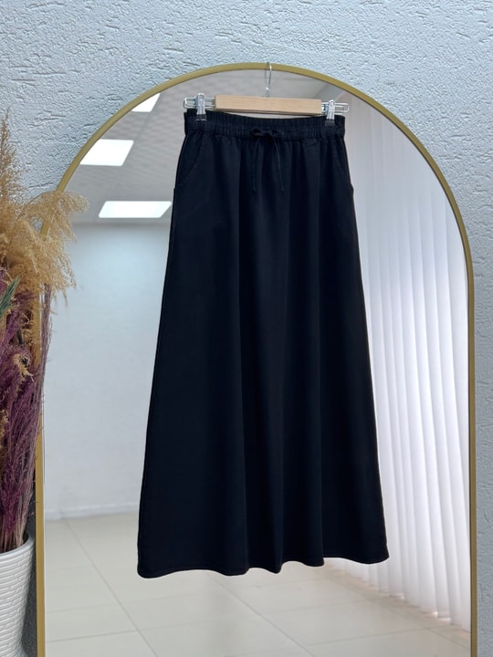 Aysima Tesettür Etekli Takım-MA2145 Siyah