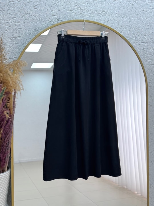 Aysima Tesettür Etekli Takım-MA2145 Siyah