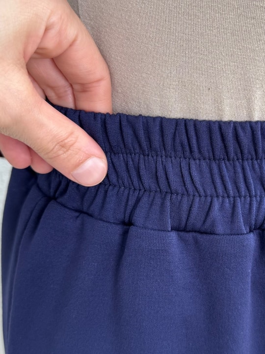 Aysu Altı Piliseli Taşlı Pantolonlu Takım-BN4572 Lacivert