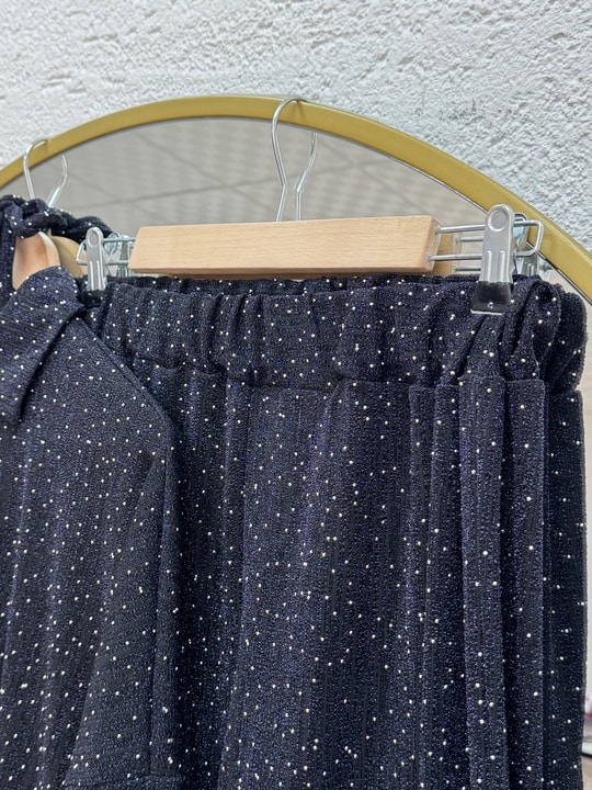Aysun İnci Biyeli Taşlı Pantolonlu Takım-EK547 Lacivert