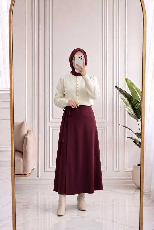 Bahardil Mini Gold Düğmeli Kısa Hırka-KR6041 Ekru