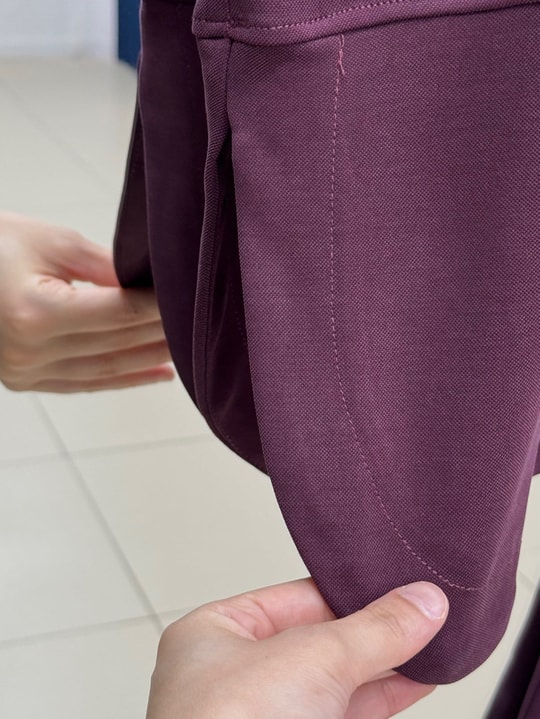 Bedia Dikiş Detaylı Yırtmaçlı Oval Pantolonlu Takım-EY1069 Mürdüm