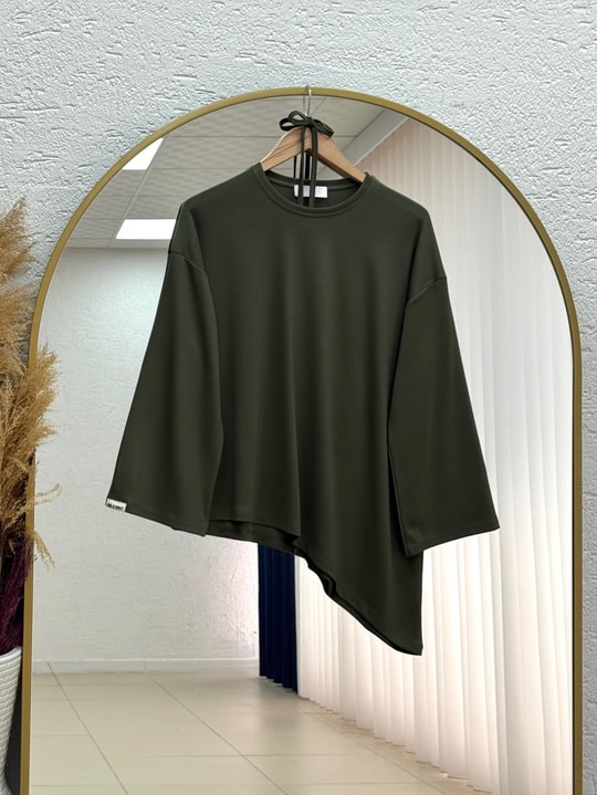 Bedriye Asimetrik Tunik-MF1936 Haki