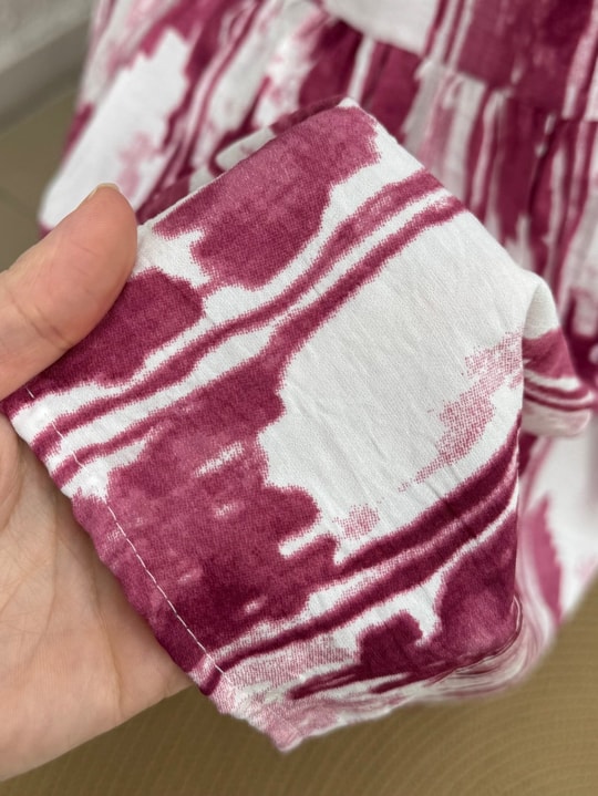 Begonya Mermer Desen Elbise-MF1755.7 Bordo