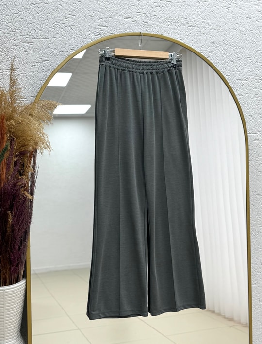 Belda Bağlamalı Çift Düğmeli Pantolonlu Pike Takım-EY2510 Haki