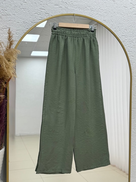 Belgin Bolerolu Tuniği Uzun Pantolonlu Modal Takım-ZŞ7078 Haki